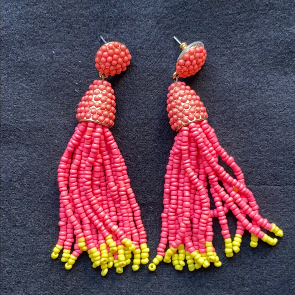 Bohemian beaded tassel earrings.